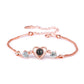 Bracelet personnalisé en argent sterling 925 avec projection de photo en forme de cœur