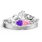 Personalized heart-shaped ring with birthstone and engraving of 2 names