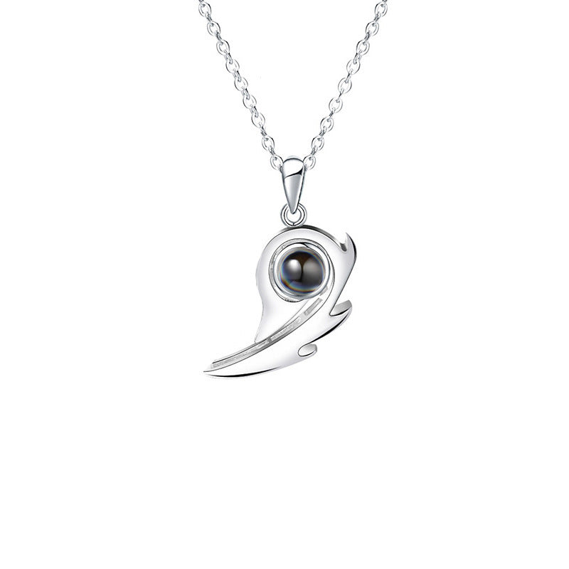 Personalized magnetic heart photo necklace for couples in S925 silver