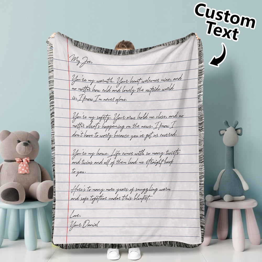 Couverture personnalisée avec lettre manuscrite