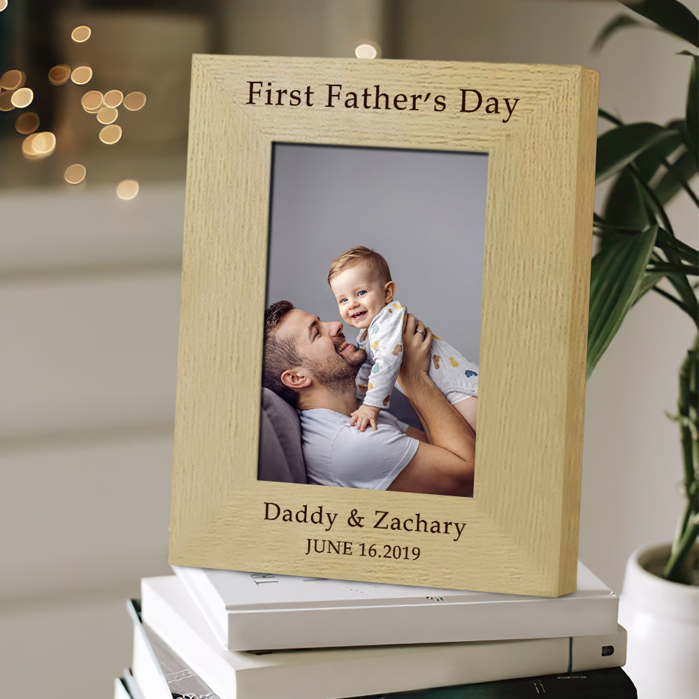 Cadre photo personnalisé pour la première fête des pères d'un nouveau papa