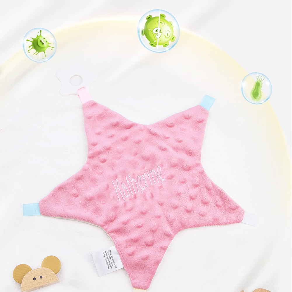 Serviette apaisante personnalisée avec prénom brodé pour bébé
