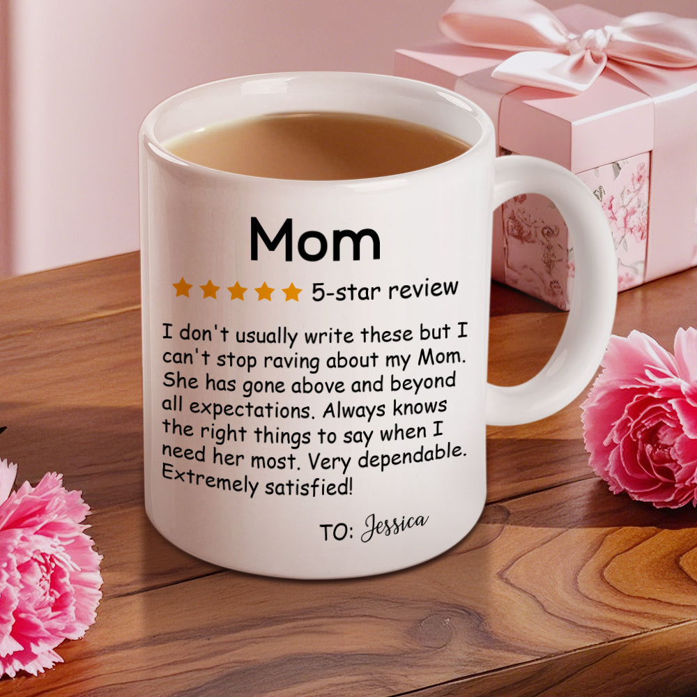 Mug personnalisé cinq étoiles avec nom, cadeau idéal pour la fête des mères
