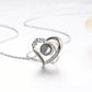 Collier à projection en forme de cœur personnalisé en argent sterling 925