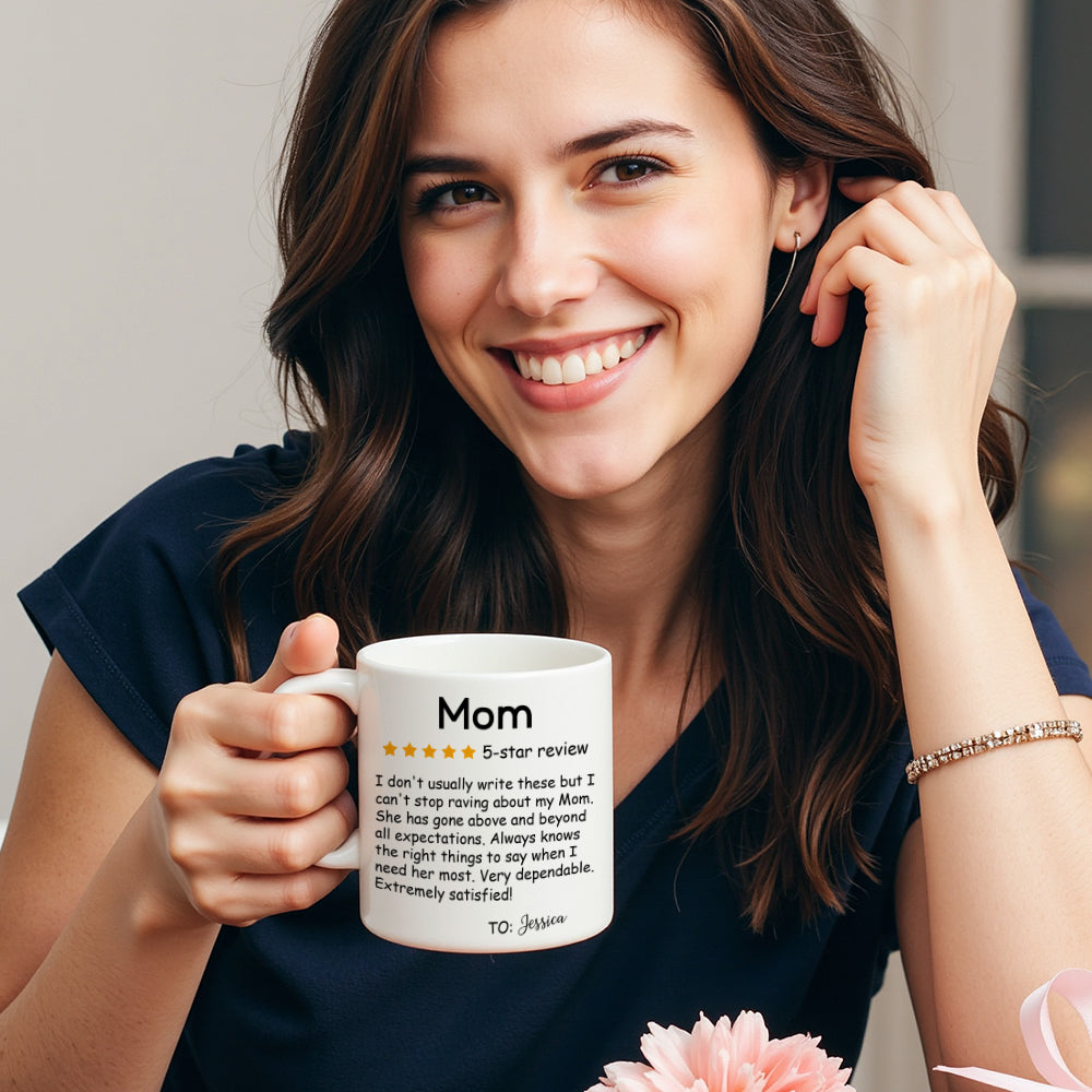 Mug personnalisé cinq étoiles avec nom, cadeau idéal pour la fête des mères