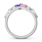 Personalized heart-shaped ring with birthstone and engraving of 2 names