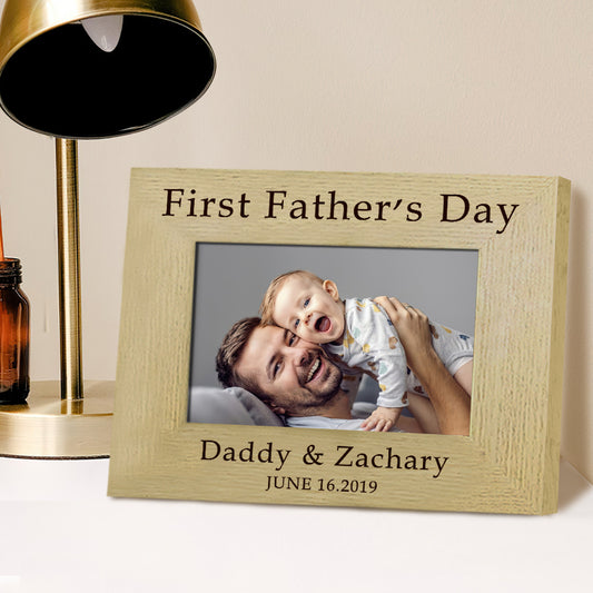 Personalized photo frame for a new dad's first Father's Day