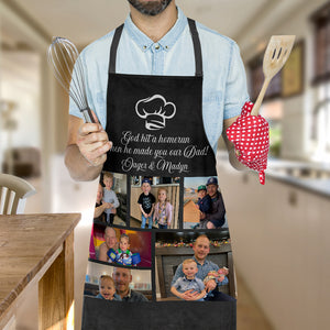 Personalized kitchen apron with photo and text, for men and women