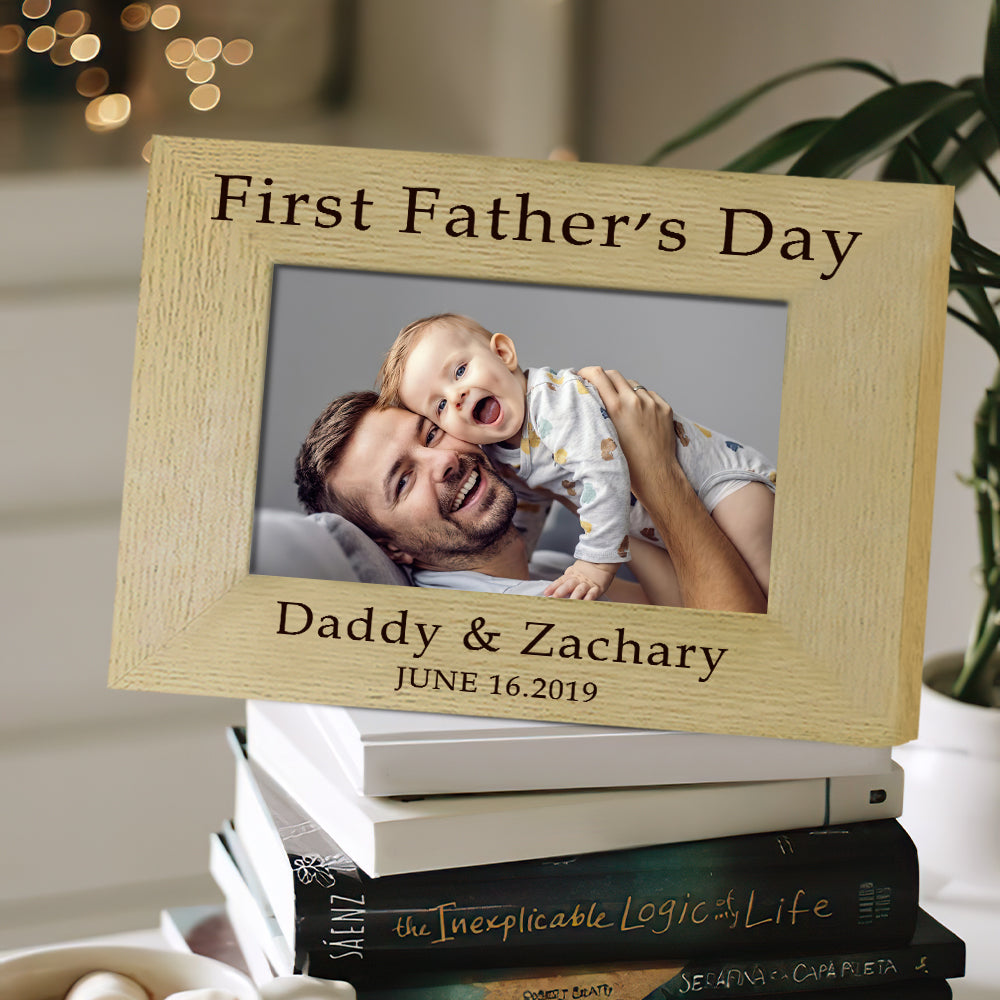Cadre photo personnalisé pour la première fête des pères d'un nouveau papa