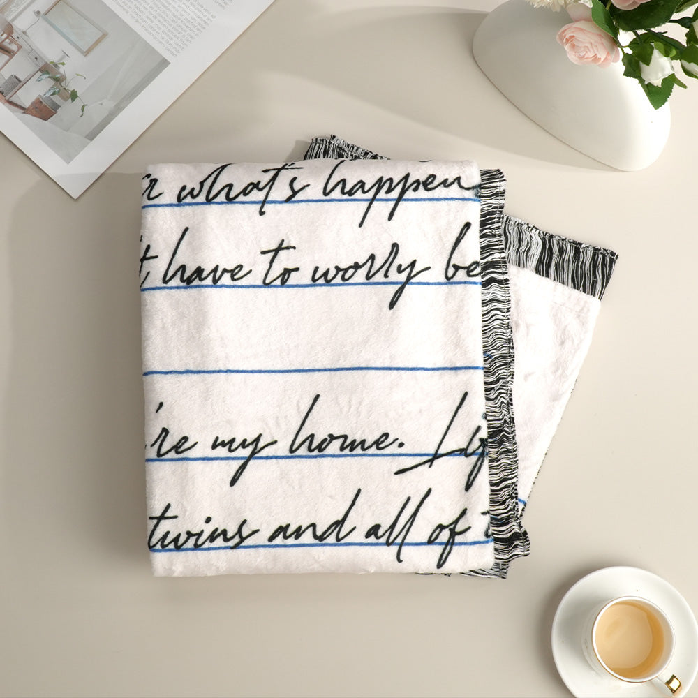 Couverture personnalisée avec lettre manuscrite
