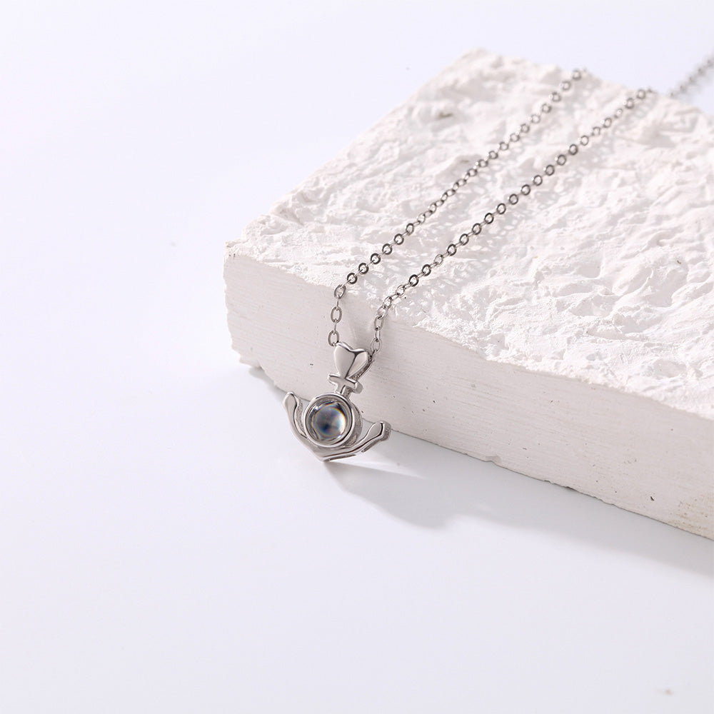 Collier personnalisé avec ancre et cœur en argent sterling 925