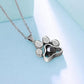 Collier personnalisé avec projection photo colorée en forme de patte, en cuivre