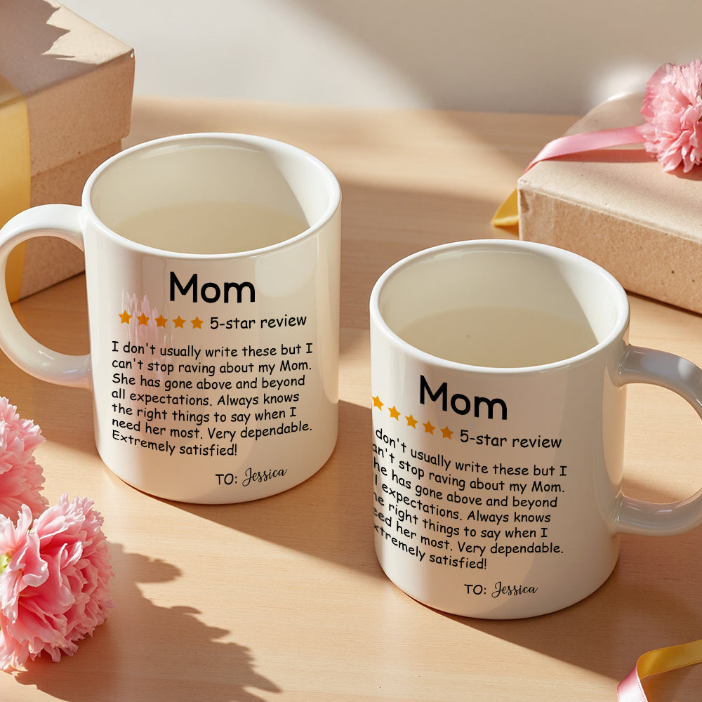 Mug personnalisé cinq étoiles avec nom, cadeau idéal pour la fête des mères