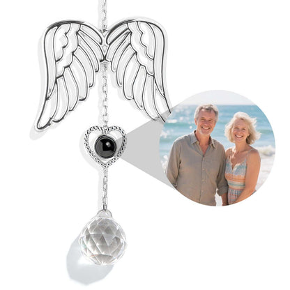 Custom car decoration with suncatcher and guardian angel photo projection