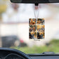 Personalized rectangular car air freshener with photo collage