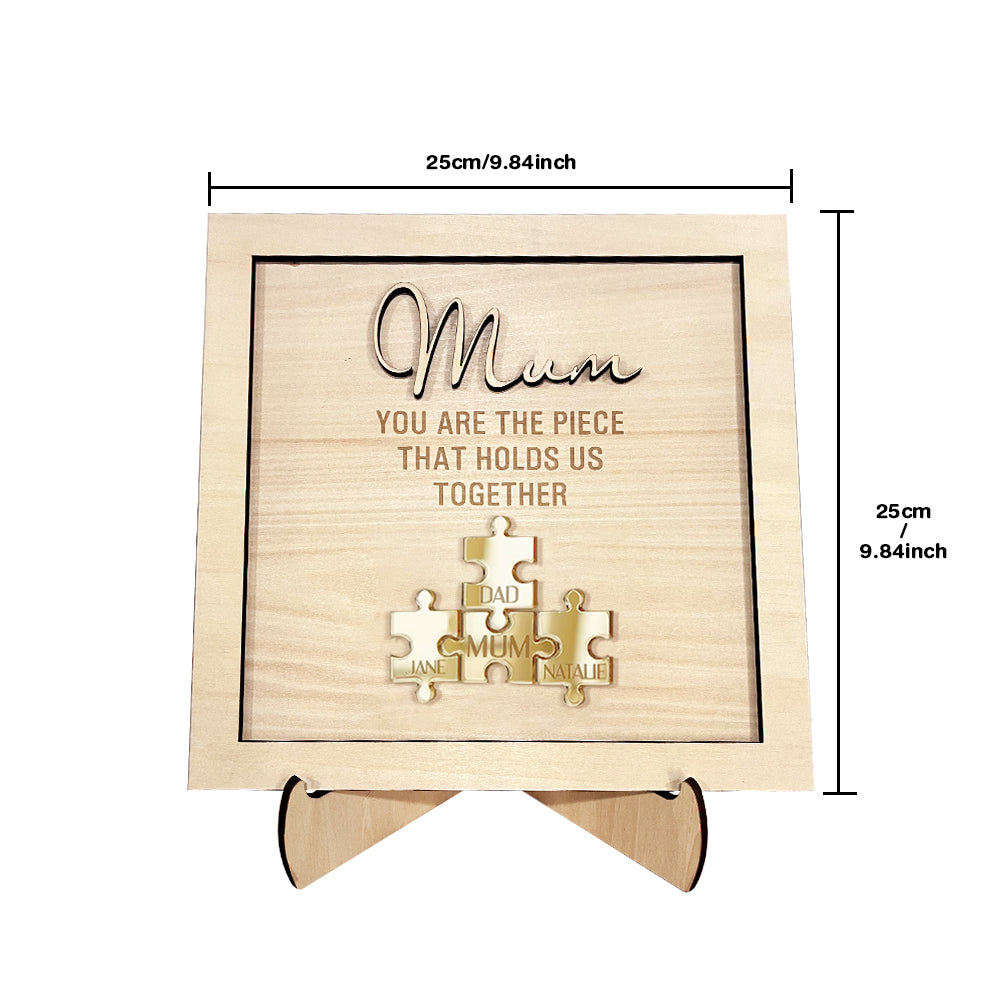 Plaque puzzle personnalisée pour maman
