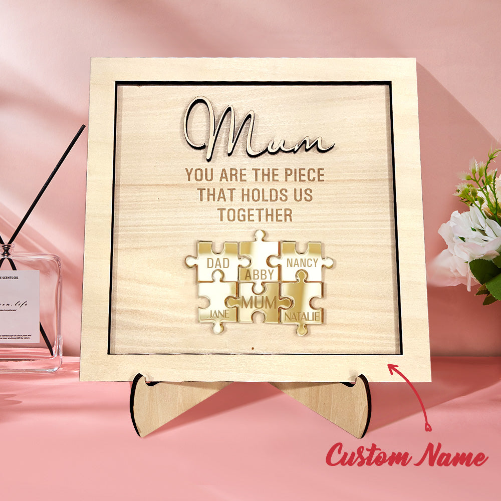Plaque puzzle personnalisée pour maman