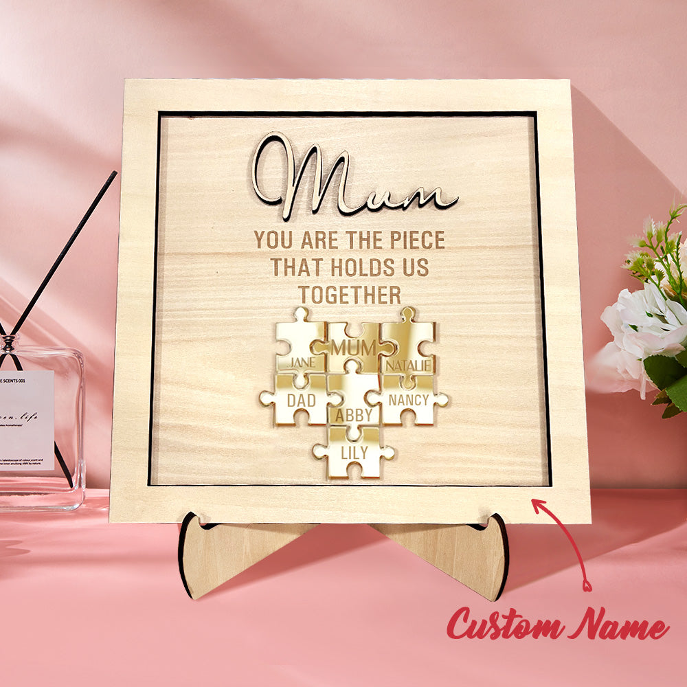 Plaque puzzle personnalisée pour maman