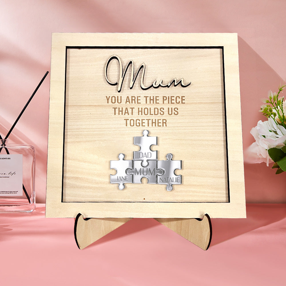 Plaque puzzle personnalisée pour maman