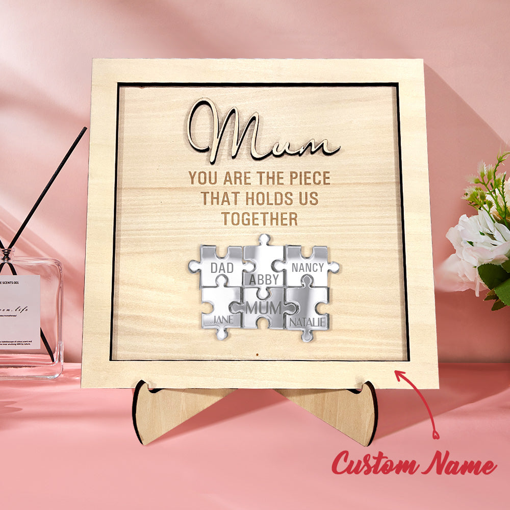 Plaque puzzle personnalisée pour maman