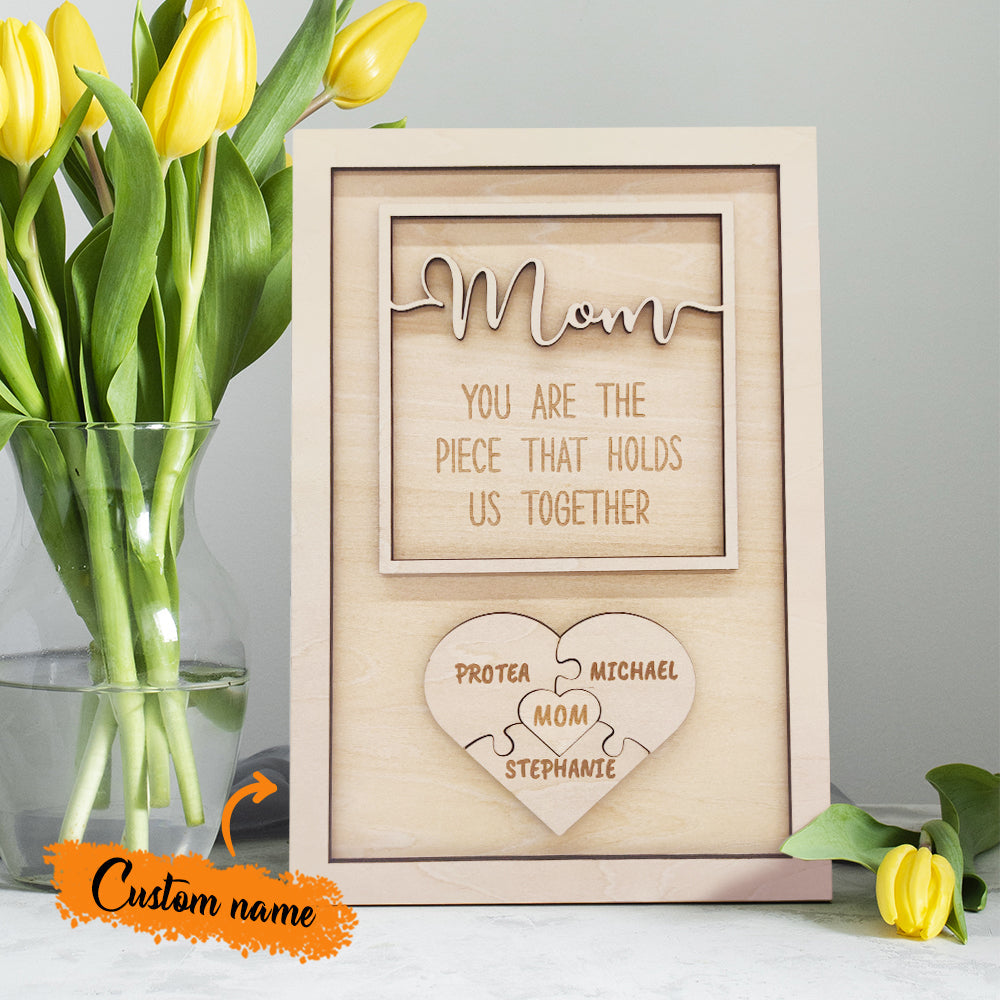 Plaque puzzle personnalisée « Maman »
