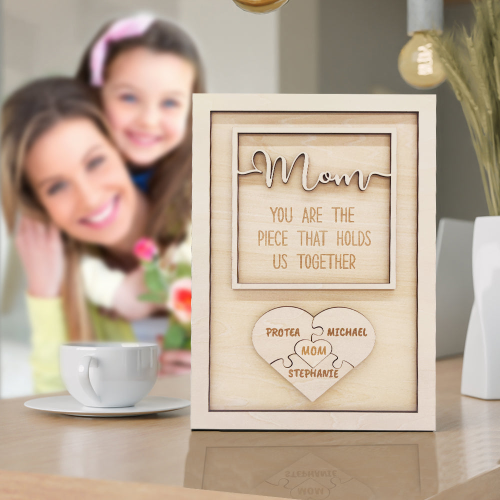 Plaque puzzle personnalisée « Maman »