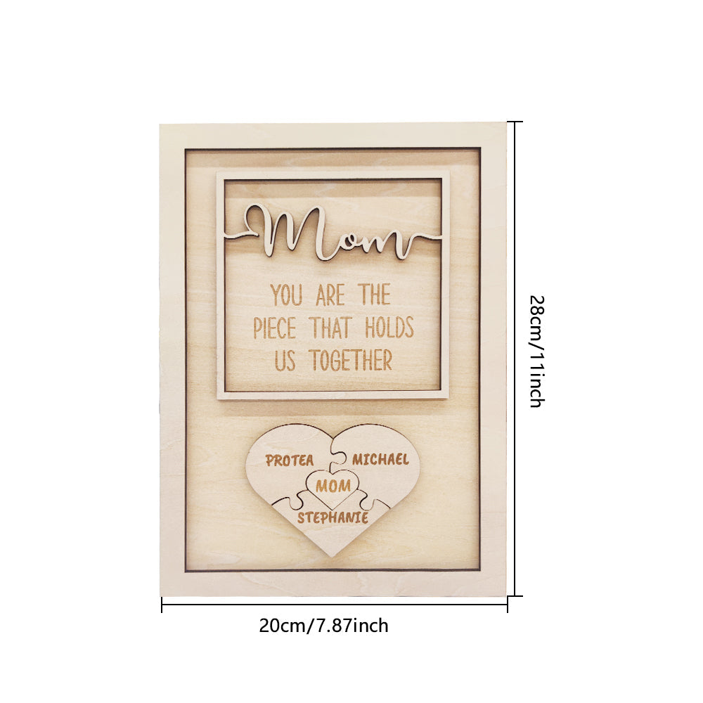 Plaque puzzle personnalisée « Maman »
