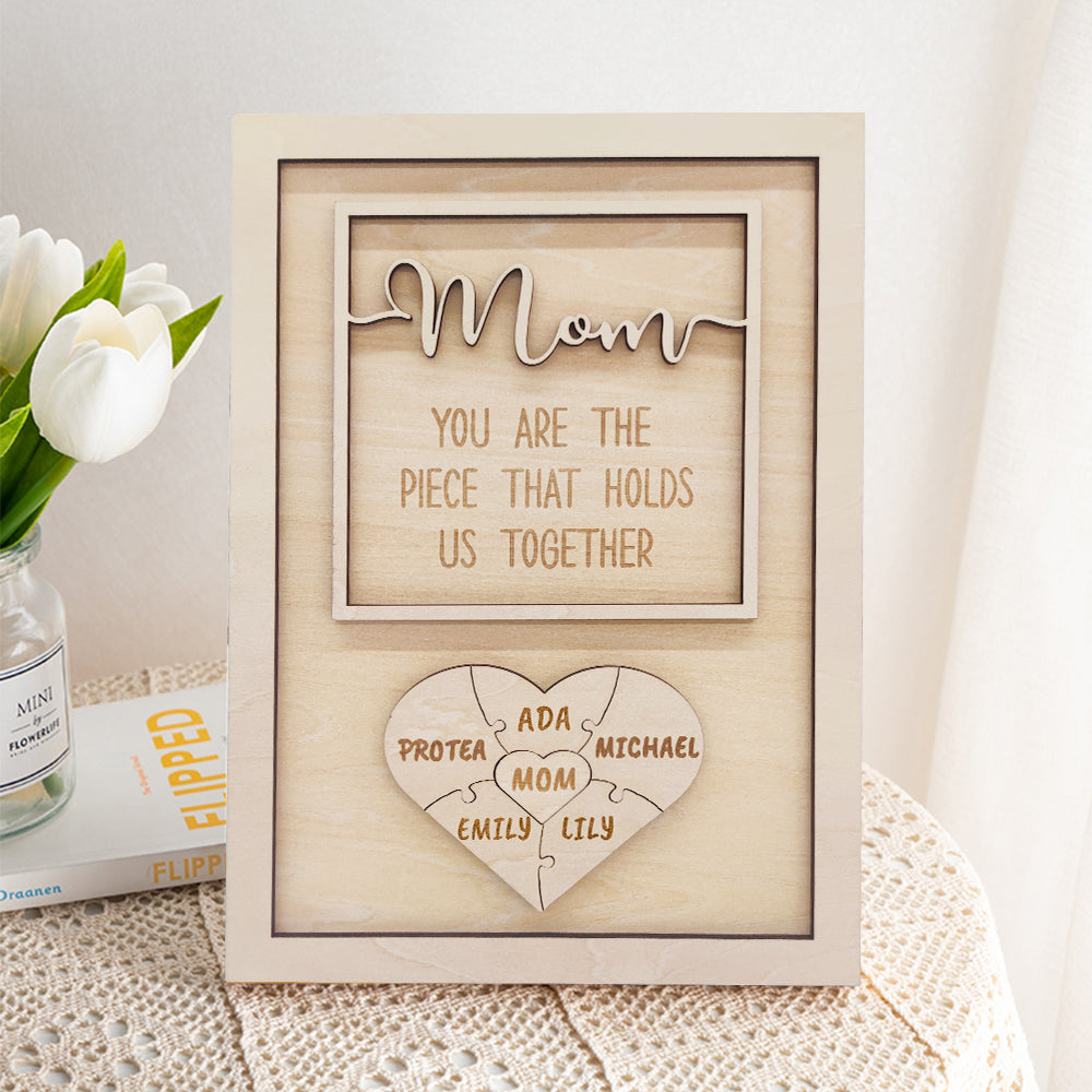 Plaque puzzle personnalisée « Maman »