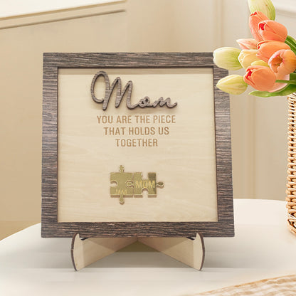 Personalized puzzle plaque for mom