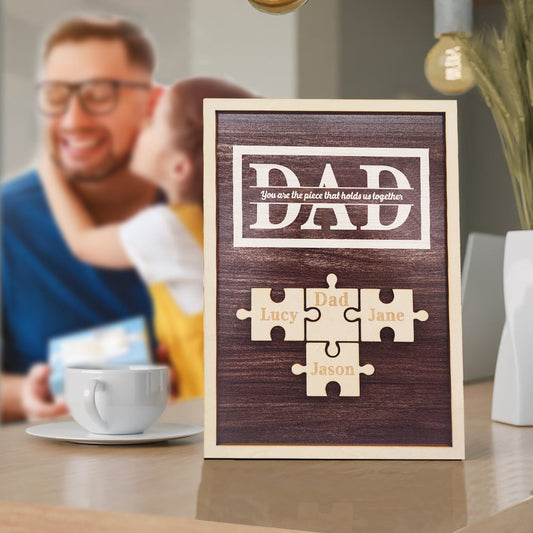 Personalized puzzle plaque for dad