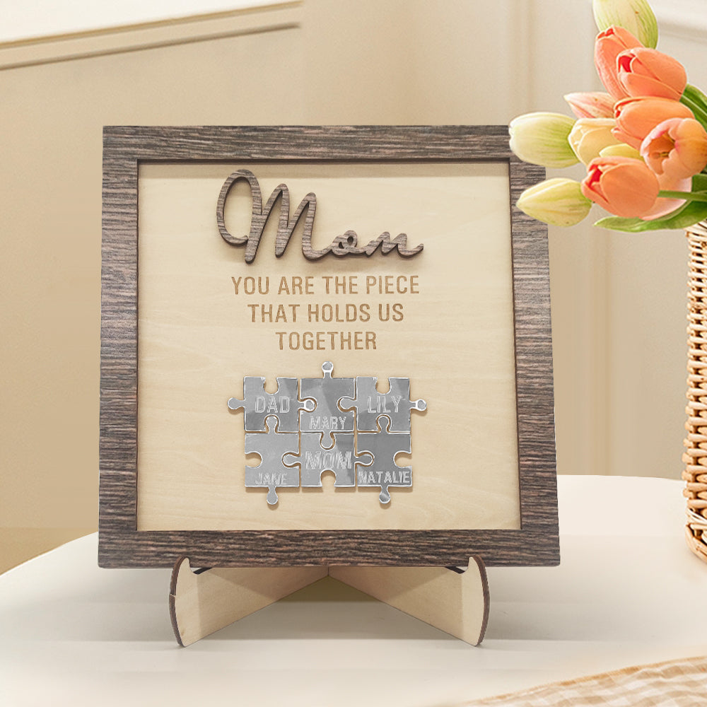 Personalized puzzle plaque for mom