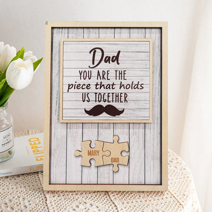 Plaque personnalisée « Puzzle pour papa » avec motif barbe 