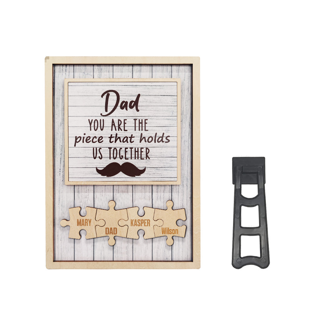 Plaque personnalisée « Puzzle pour papa » avec motif barbe 