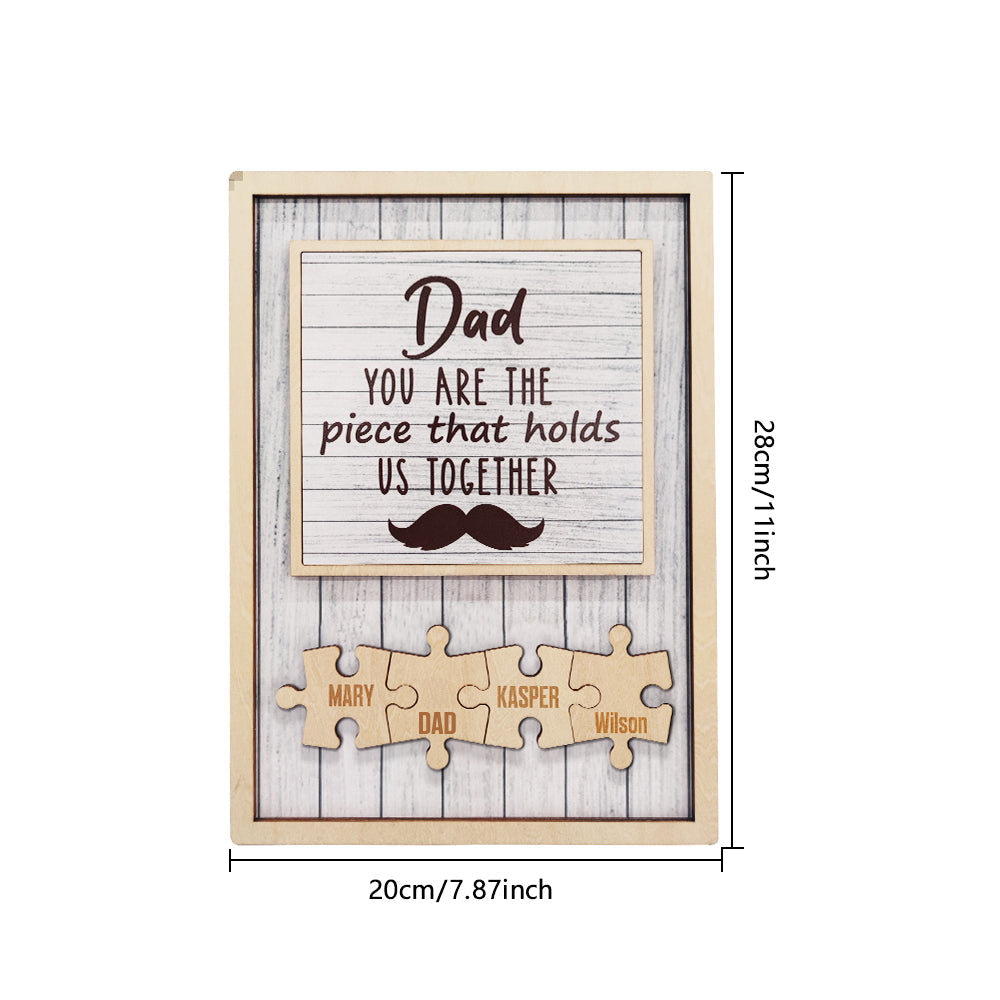 Plaque personnalisée « Puzzle pour papa » avec motif barbe 