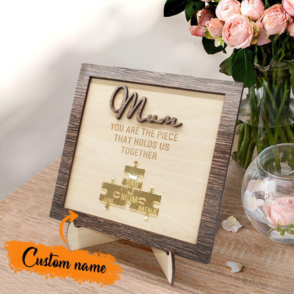 Plaque puzzle personnalisée pour maman 