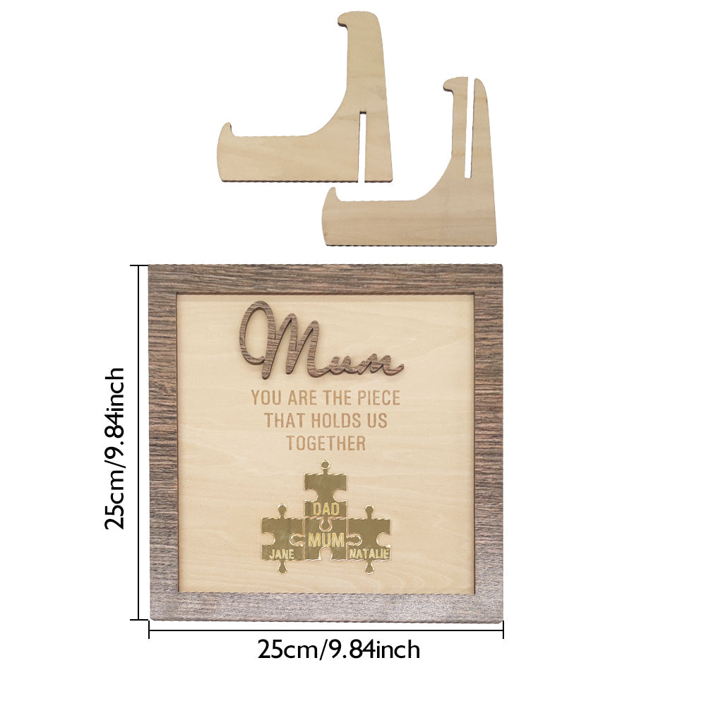 Plaque puzzle personnalisée pour maman 