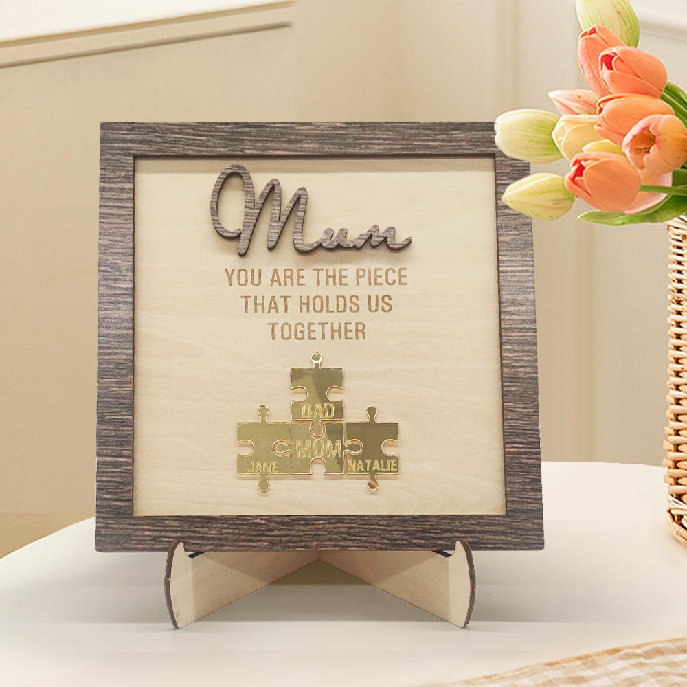Plaque puzzle personnalisée pour maman 