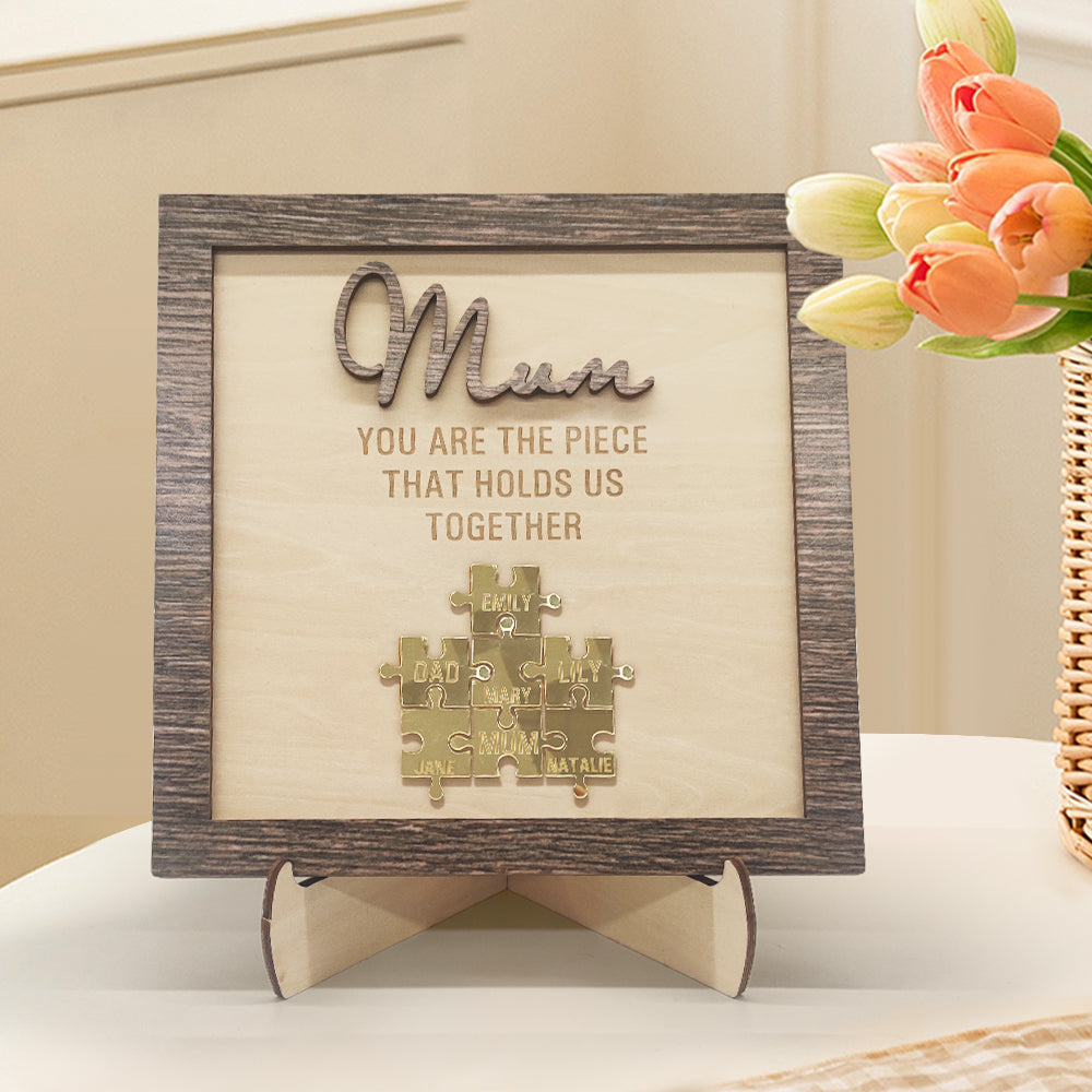 Plaque puzzle personnalisée pour maman 