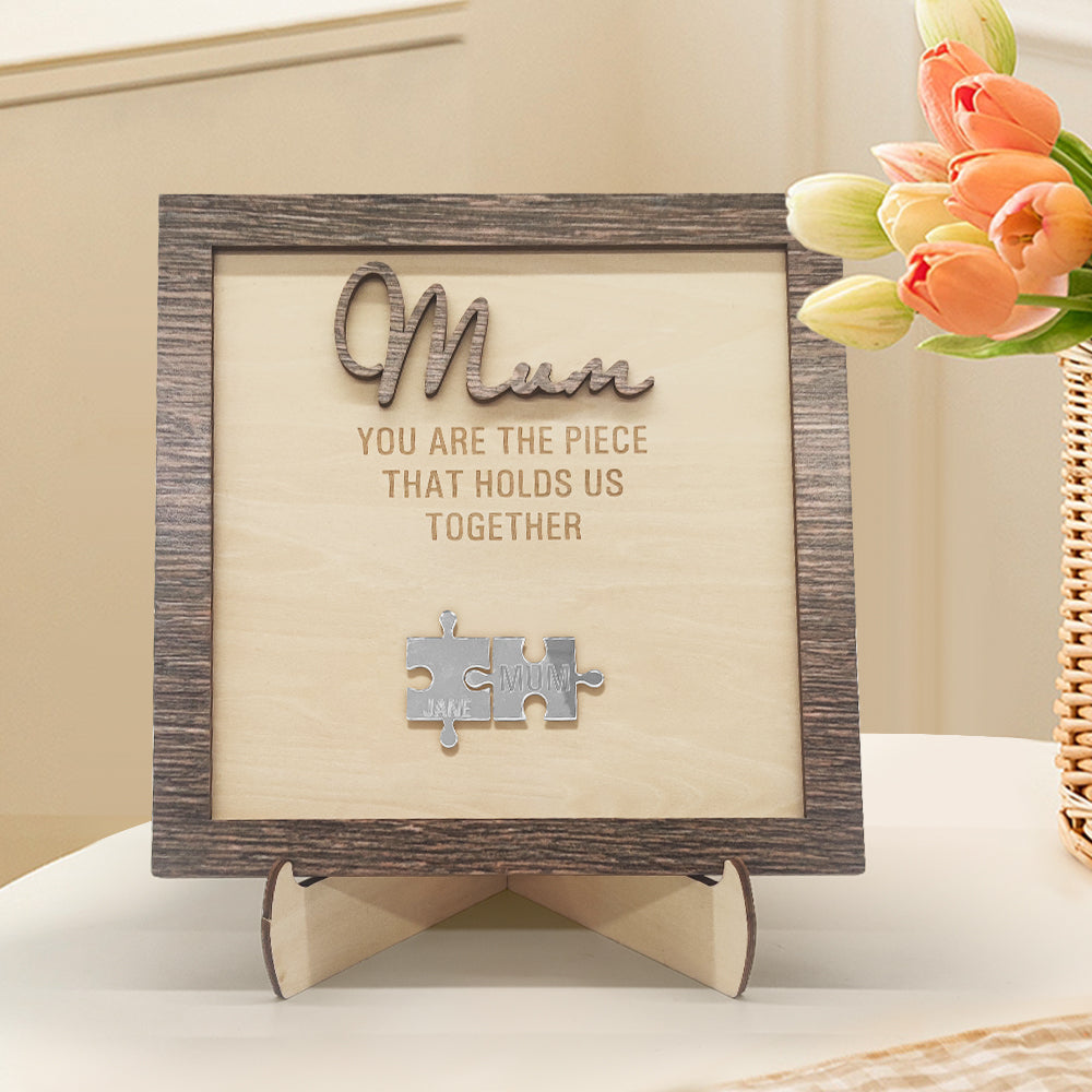 Plaque puzzle personnalisée pour maman 