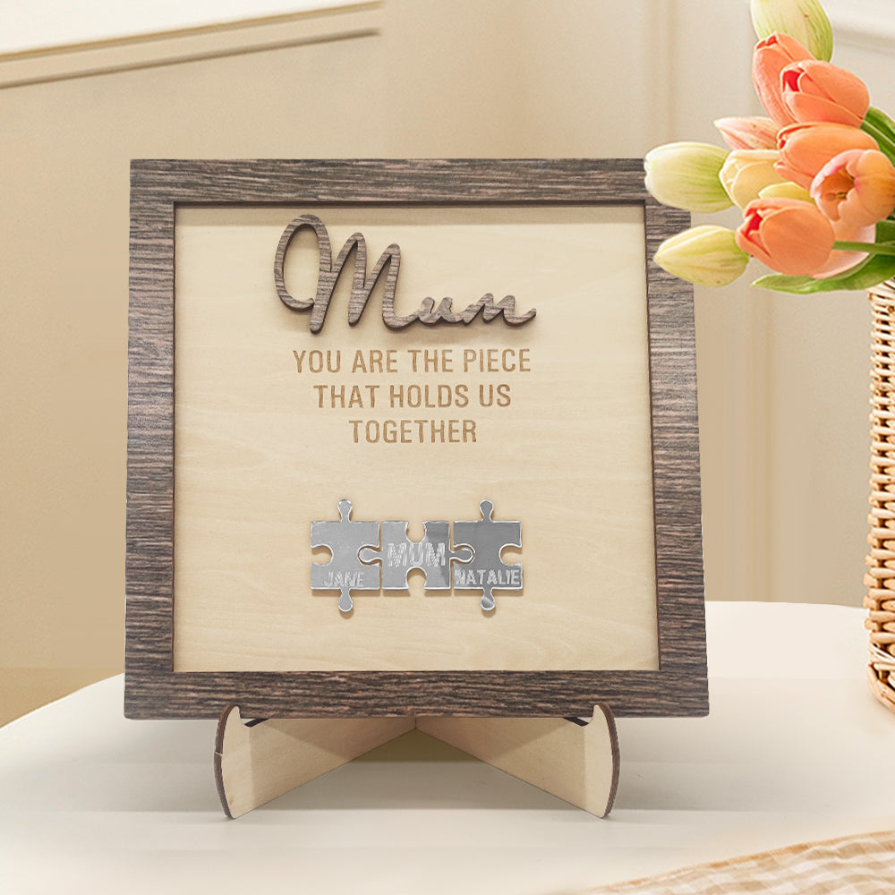 Plaque puzzle personnalisée pour maman 