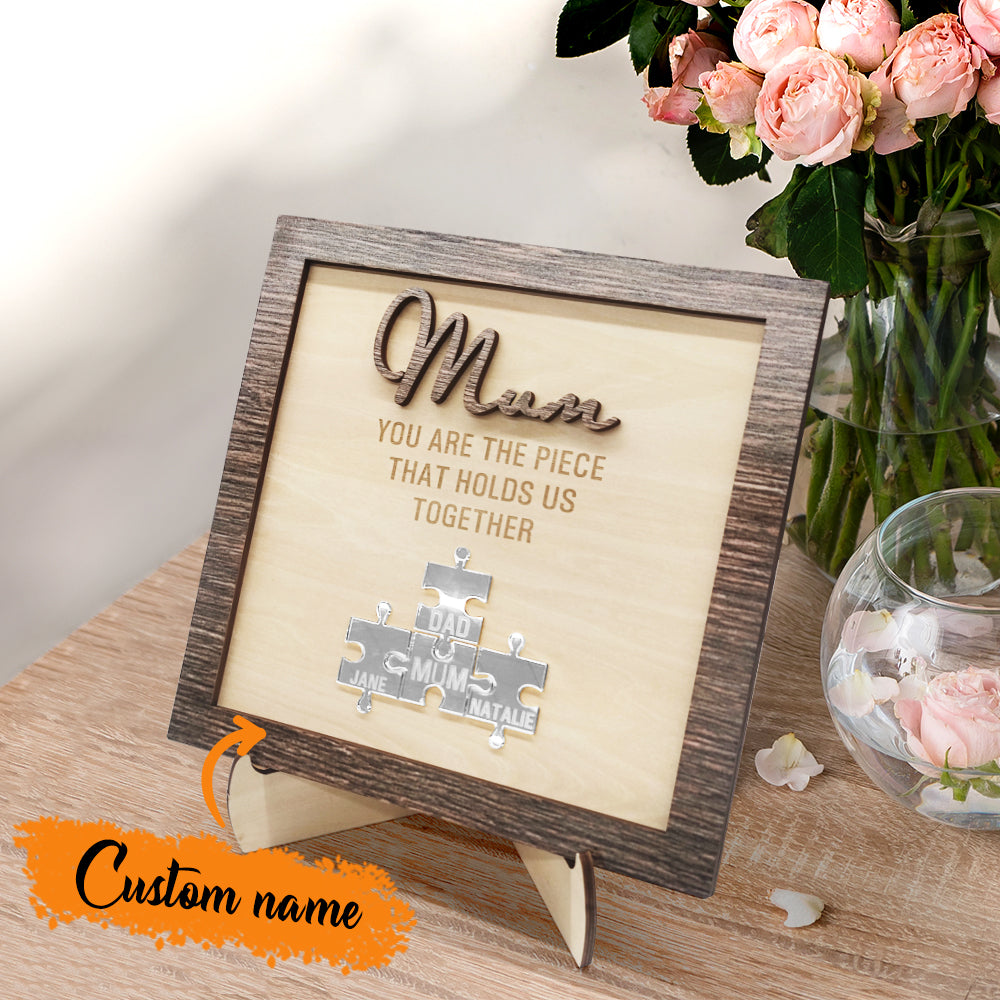 Plaque puzzle personnalisée pour maman 