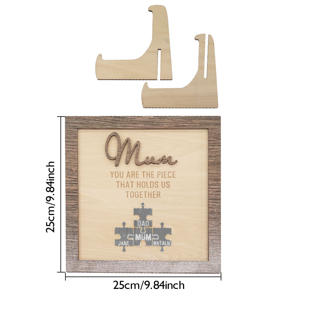 Plaque puzzle personnalisée pour maman 