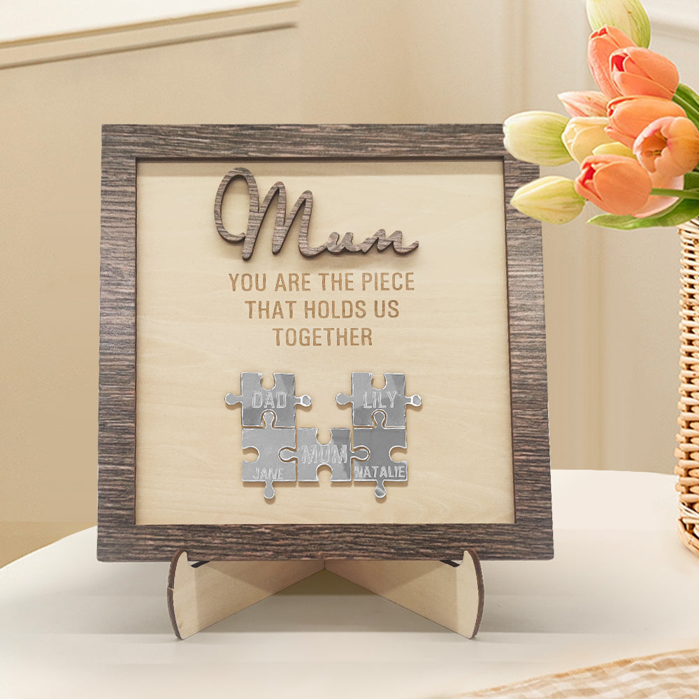 Plaque puzzle personnalisée pour maman 