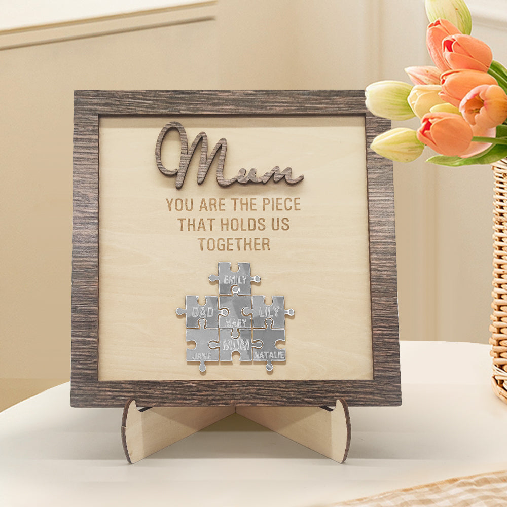 Plaque puzzle personnalisée pour maman 