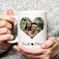 Mug photo personnalisé en forme de cœur