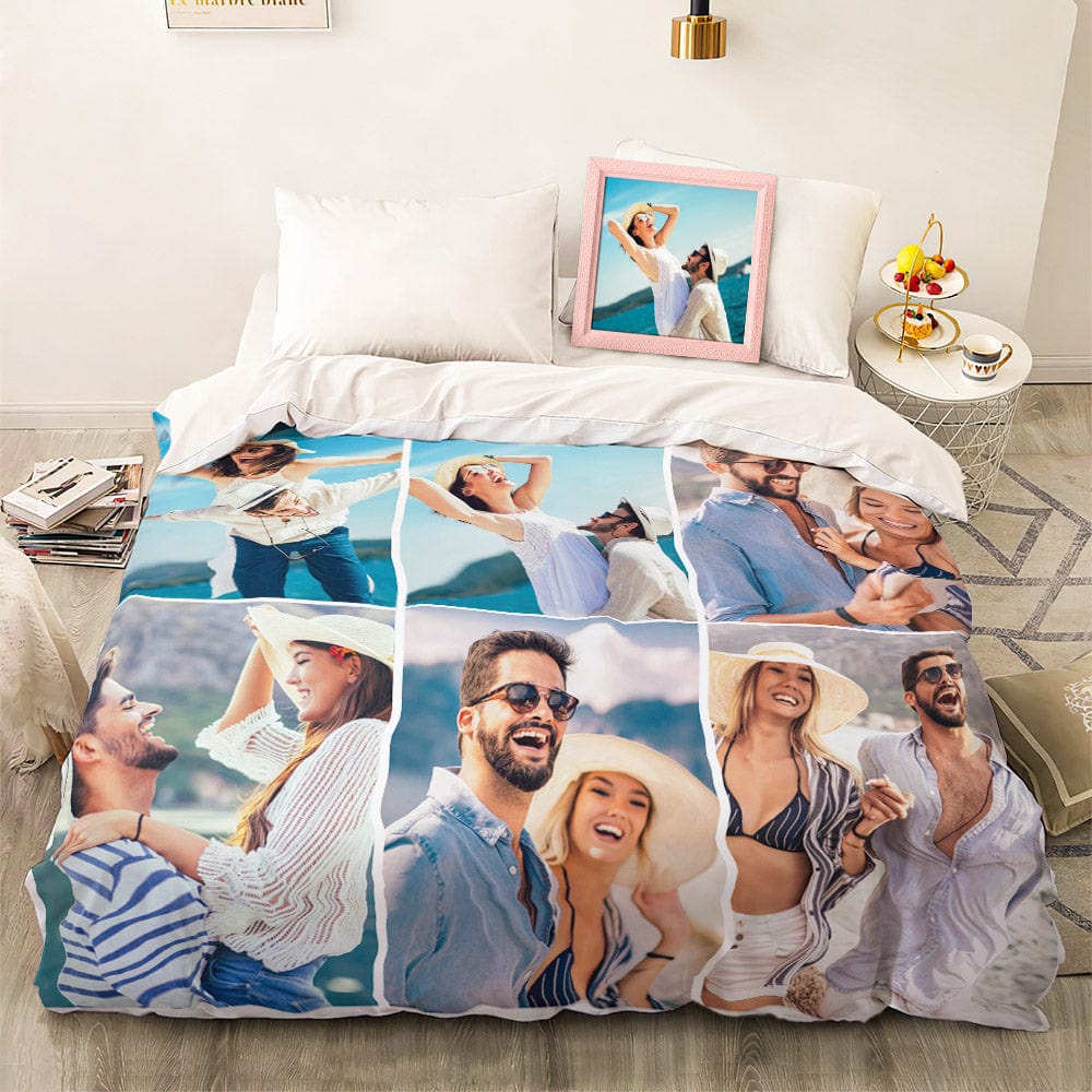 Personalized duvet cover with photo collage