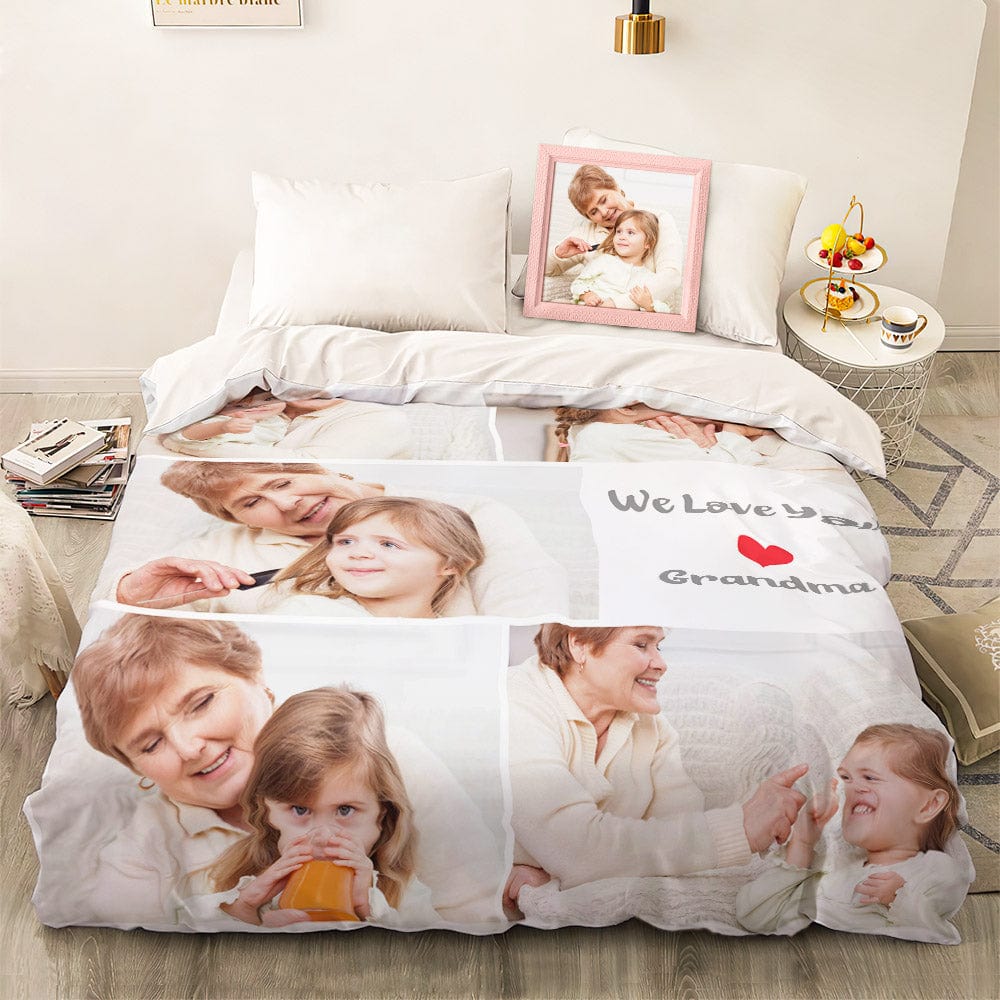 Personalized duvet cover with photo collage