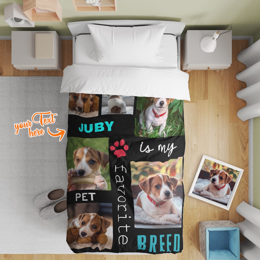 Housse de couette personnalisé avec collage photo pour lit simple 2