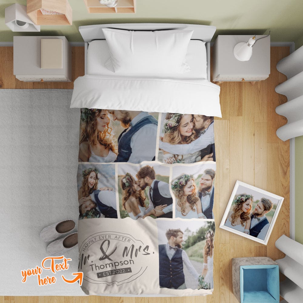 Housse de couette personnalisé avec collage photo pour lit simple 2