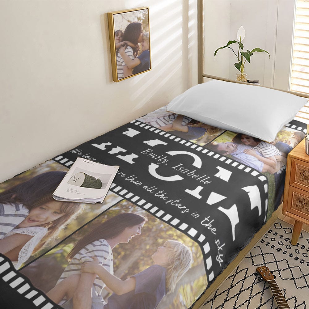 Housse de couette personnalisé avec collage photo pour lit simple 2